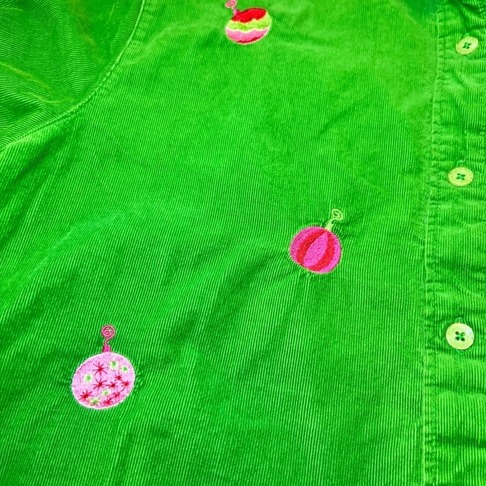 Vintage Quacker Factory Womens Size Large Christmas Ornament Corduroy Shirt - Picture 7 of 12